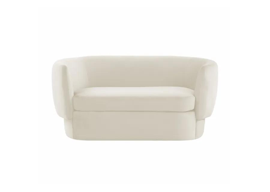 Isabella Cream Velvet Loveseat