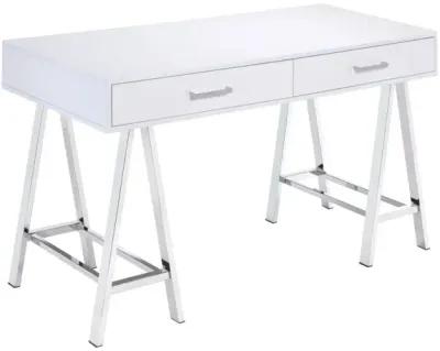 Coleen Desk in White High Gloss & Chrome 92229