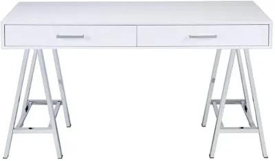 Coleen Desk in White High Gloss & Chrome 92229