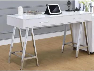 Coleen Desk in White High Gloss & Chrome 92229