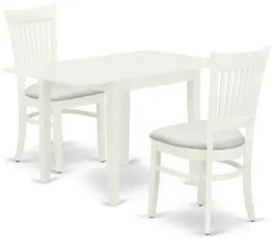 East West Furniture Dining Table- Dining Chairs, NDVA3-LWH-C