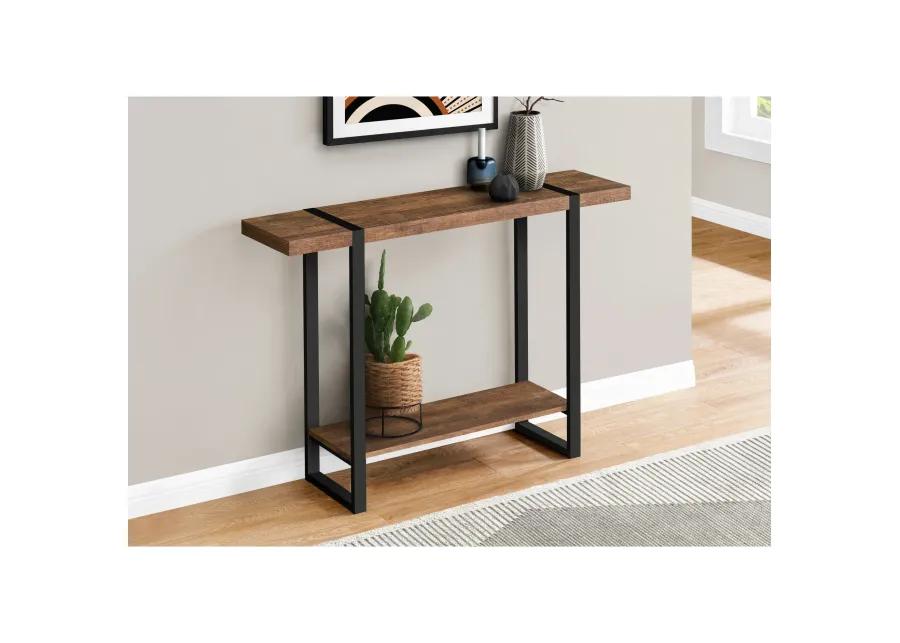 Monarch Specialties I 2851 Accent Table, Console, Entryway, Narrow, Sofa, Living Room, Bedroom, Metal, Laminate, Brown, Black, Contemporary, Modern