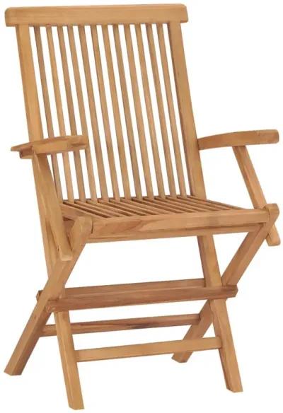 vidaXL Folding Patio Chairs 3 pcs Solid Teak Wood