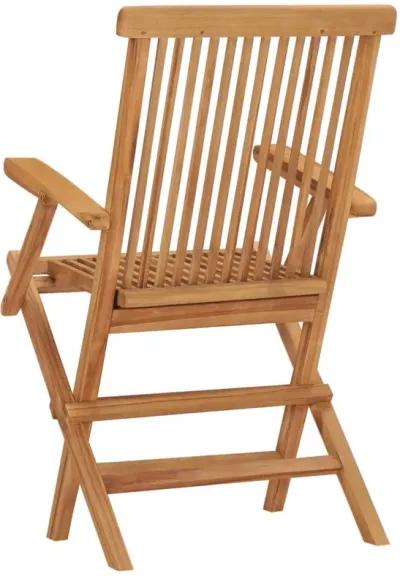 vidaXL Folding Patio Chairs 3 pcs Solid Teak Wood