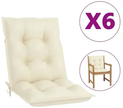 vidaXL Garden Chair Cushions 6 pcs Cream 39.4"x19.7"x2.8"