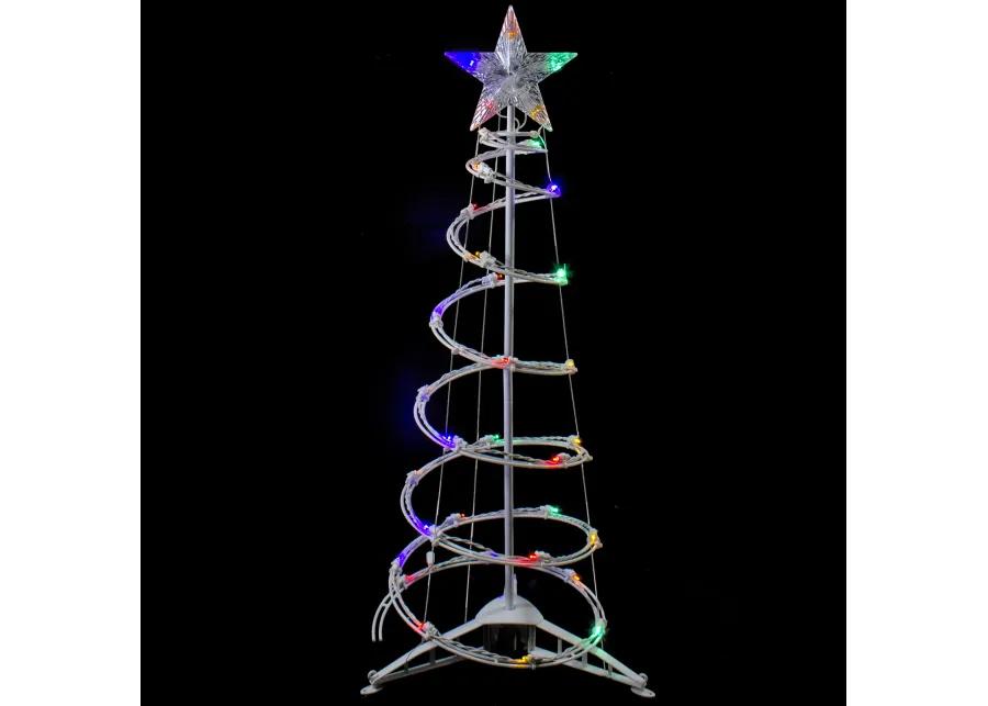 3ft LED Lighted Spiral Cone Tree Outdoor Christmas Decoration  Multi Lights