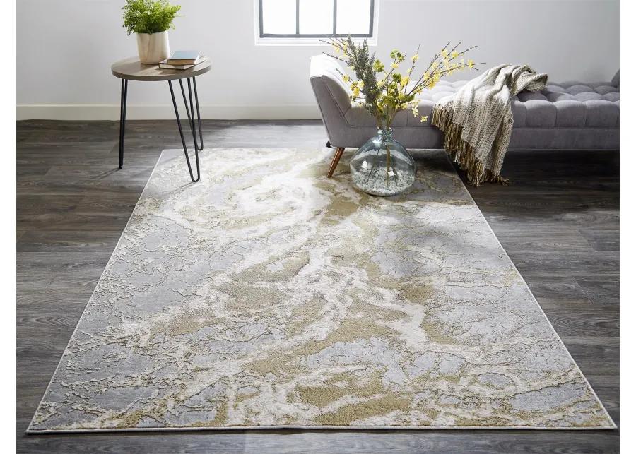 Aura 3563F Ivory/Silver/Gold 6'7" x 9'6" Rug