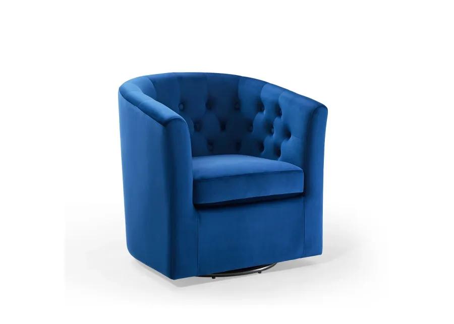 Prospect Tufted Performance Velvet Swivel Armchair