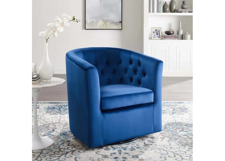 Prospect Tufted Performance Velvet Swivel Armchair