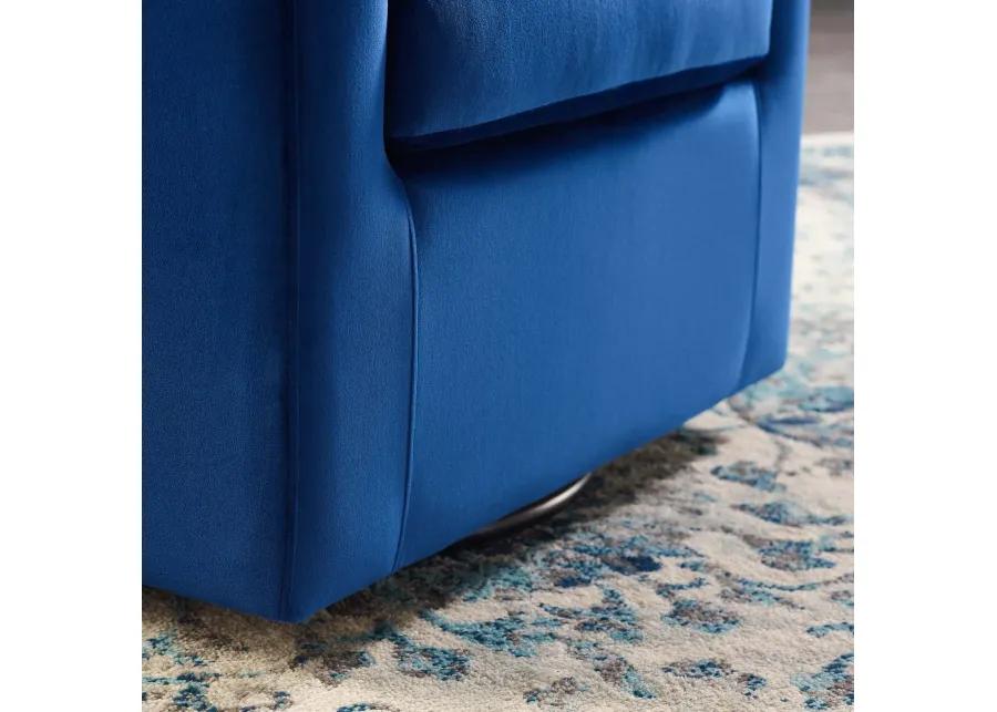 Prospect Tufted Performance Velvet Swivel Armchair