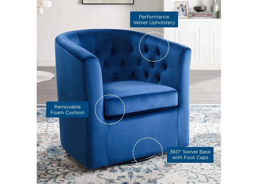 Prospect Tufted Performance Velvet Swivel Armchair