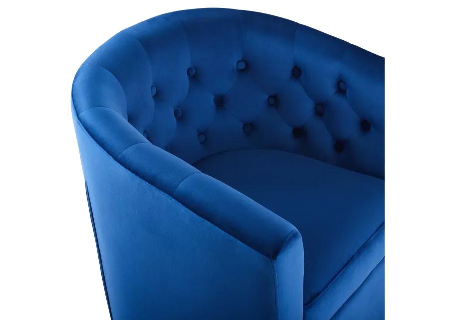 Prospect Tufted Performance Velvet Swivel Armchair