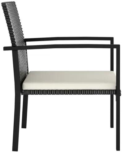 vidaXL Garden Dining Chairs 4 pcs Poly Rattan Black