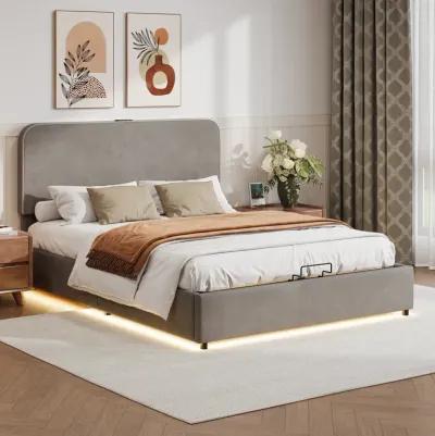 Merax Hydraulic Storage Bed Platform Bed