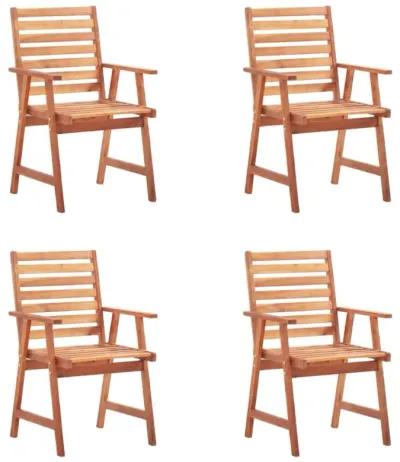 vidaXL Patio Dining Chairs 4 pcs with Cushions Solid Acacia Wood