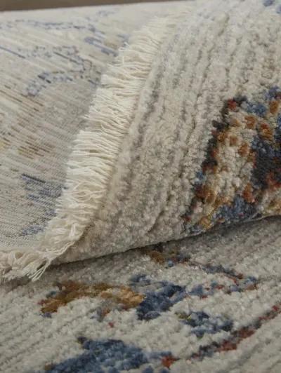 Kaia 39GPF 3' x 5' Ivory/Orange/Blue Rug