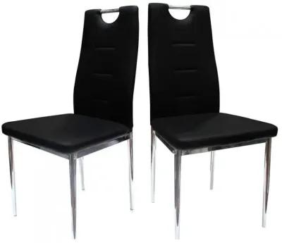 Best Master Beverly Faux Leather Upholstered Side Chair - Black (Set of 2)