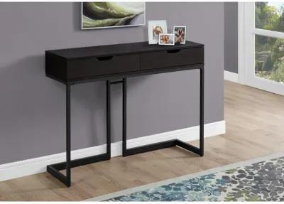 Monarch Specialties I 3517 Accent Table, Console, Entryway, Narrow, Sofa, Storage Drawer, Living Room, Bedroom, Metal, Laminate, Brown, Black, Contemporary, Modern