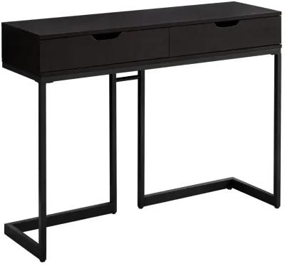 Monarch Specialties I 3517 Accent Table, Console, Entryway, Narrow, Sofa, Storage Drawer, Living Room, Bedroom, Metal, Laminate, Brown, Black, Contemporary, Modern