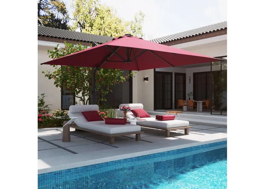 MONDAWE 10 ft. x 13 ft. Aluminum Cantilever Patio Umbrella  Garden Offset Umbrella with Base Weight Stand