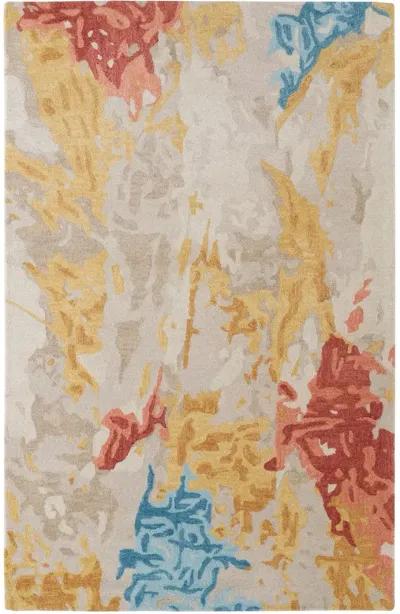 Everley 8646F Ivory/Yellow/Blue 5' x 8' Rug