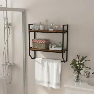 Over the Toilet Shelf Wall Mounted with Metal Frame for Bathroom