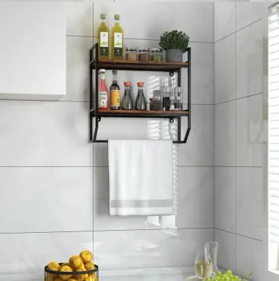 Over the Toilet Shelf Wall Mounted with Metal Frame for Bathroom