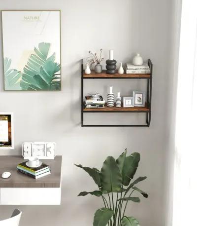 Over the Toilet Shelf Wall Mounted with Metal Frame for Bathroom