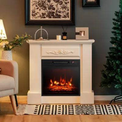 Hivvago 1400W TV Stand Electric Fireplace Mantel with Remote Control