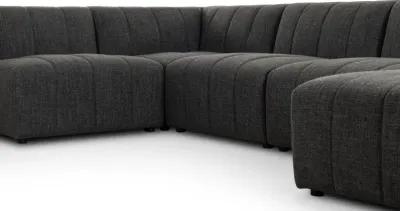 Langham Channeled 5-Piece Raf Chaise Sectional