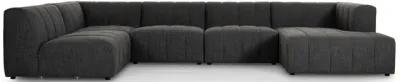 Langham Channeled 5-Piece Raf Chaise Sectional