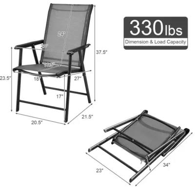 Hivvago Set of 2 Outdoor Patio Folding Chair with Ergonomic Armrests