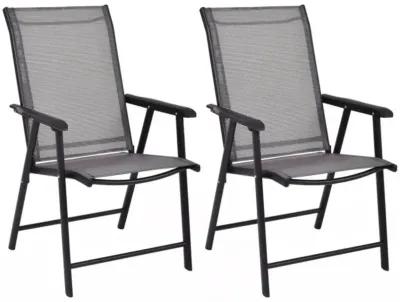 Hivvago Set of 2 Outdoor Patio Folding Chair with Ergonomic Armrests