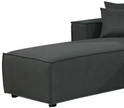 Kode 132 Inch Modular Sofa with Reversible Chaise and Pillows, Dark Gray-Benzara