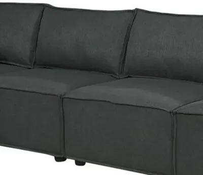 Kode 132 Inch Modular Sofa with Reversible Chaise and Pillows, Dark Gray-Benzara