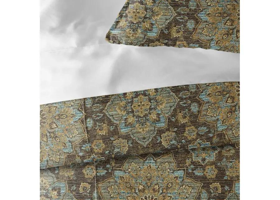 6ix Tailors Fine Linens Tabriz Chocolate Coverlet Set