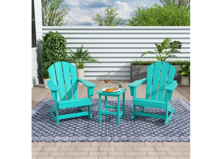 WestinTrends 3-Piece Outdoor Patio Rocking Adirondack Chairs with Side Table Set