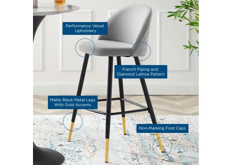 Cordial Performance Velvet Bar Stools - Set of 2