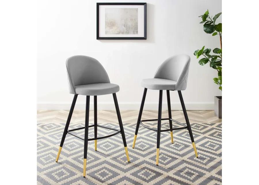 Cordial Performance Velvet Bar Stools - Set of 2