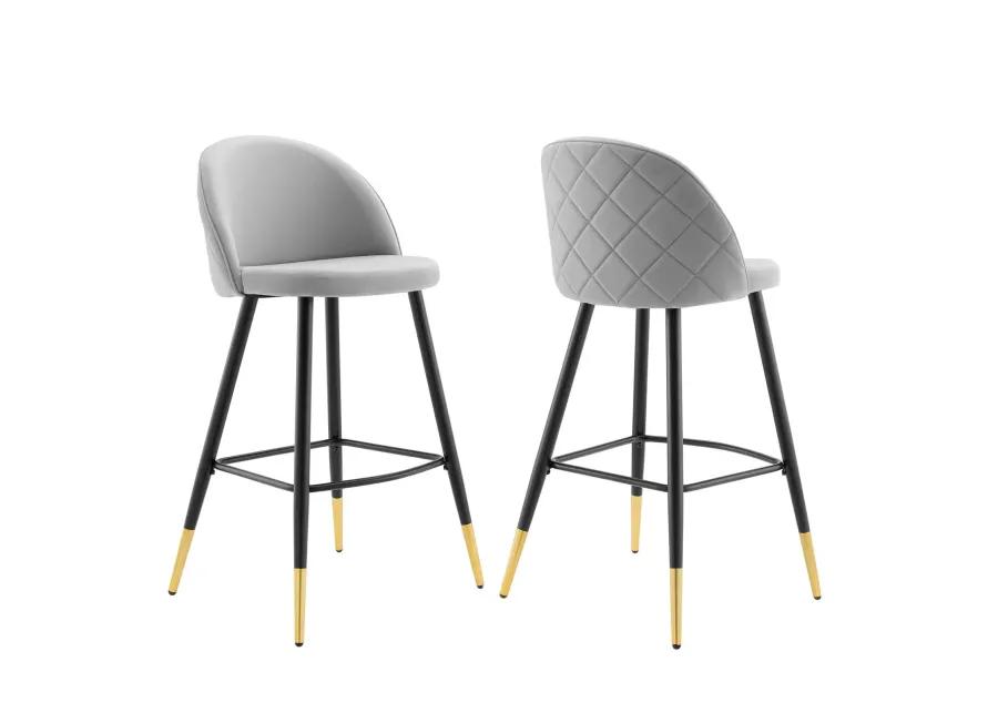 Cordial Performance Velvet Bar Stools - Set of 2