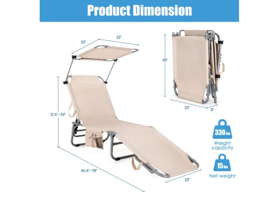 Hivvago Set of 2 Portable Reclining Chair with 5 Adjustable Positions