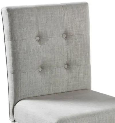 Fabric Upholstered Solid Wood Counter Height Chair, White and Gray, Pack of Two-Benzara