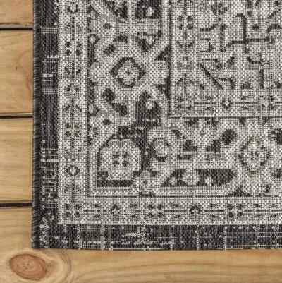 Sinjuri Medallion Textured Weave Indoor/Outdoor Area Rug