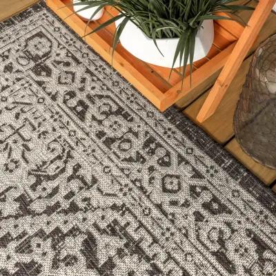 Sinjuri Medallion Textured Weave Indoor/Outdoor Area Rug