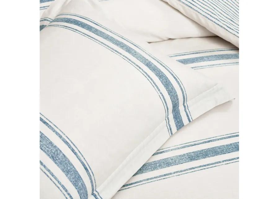 Farmhouse Stripe Cotton Duvet Cover  3Pc Set