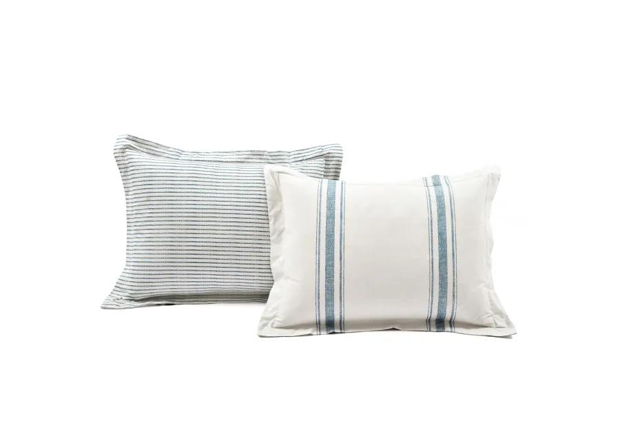 Farmhouse Stripe Cotton Duvet Cover  3Pc Set