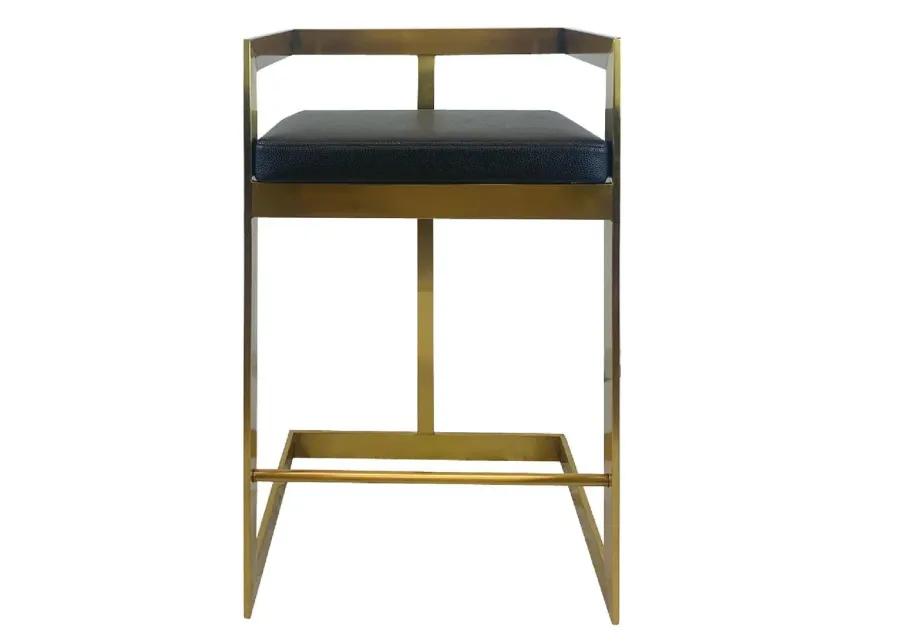 Bar Chair, 26", Black, Gold Base