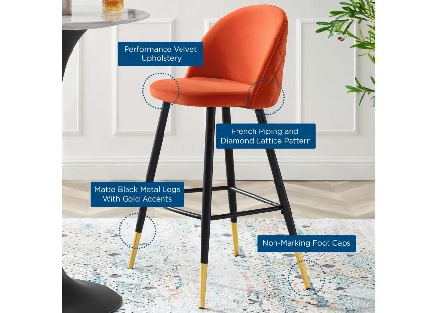 Cordial Performance Velvet Bar Stools - Set of 2