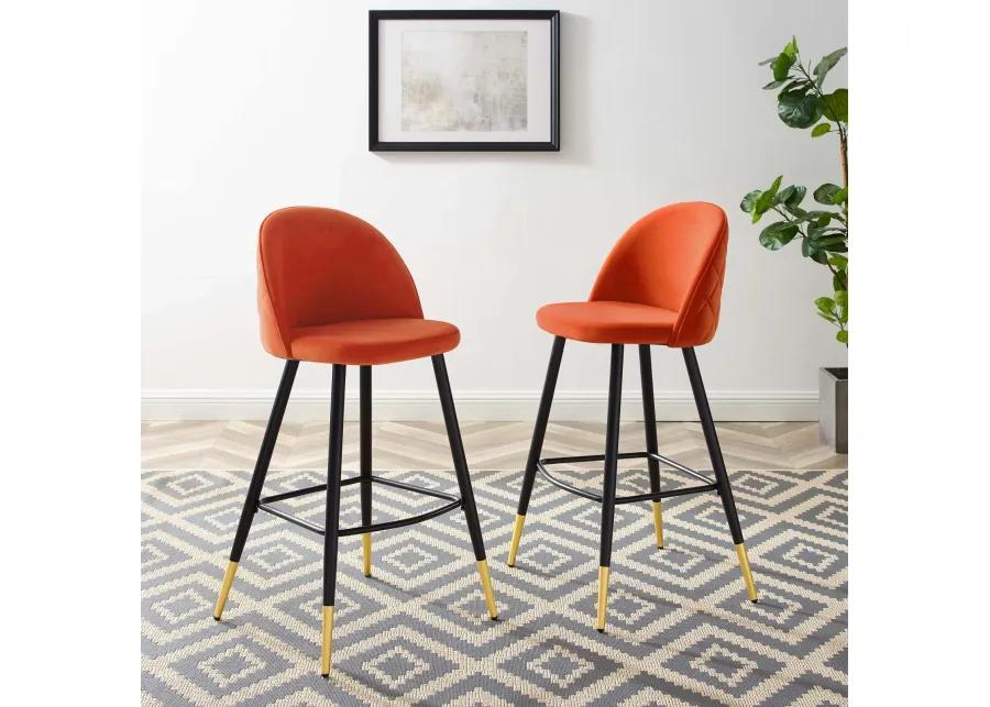 Cordial Performance Velvet Bar Stools - Set of 2