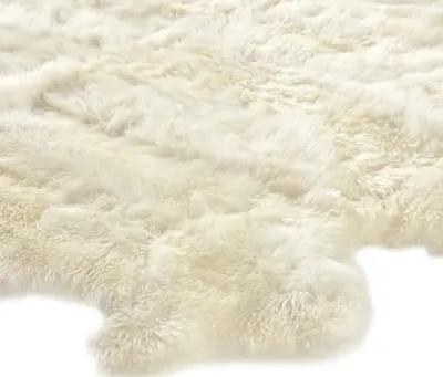 Lalo White Lambskin 4.5' x 5.75' Rug